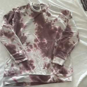 Goosebumps oversized tie-dyed sweatshirt — purple and white. One size.